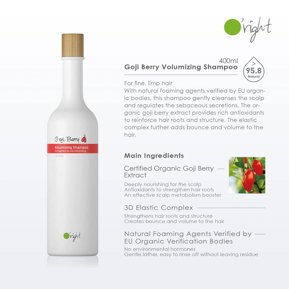 Goji berry volumizing shampoo 400ml- Shop shampoo online | O'right