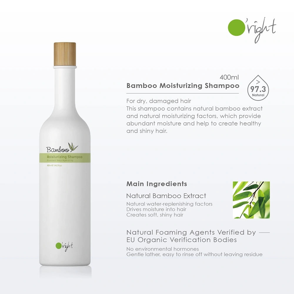 Bamboo moisturising shampoo 400ml - Shop shampoo online | O'right