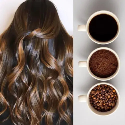 coffee and hair collage