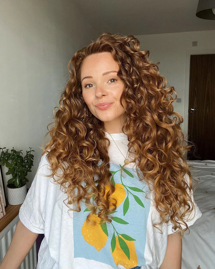 lady with curly hair 