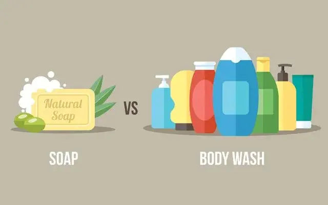 cartoon photo of Soap vs Body wash