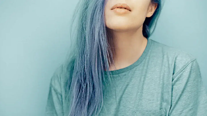 lady with blue hair