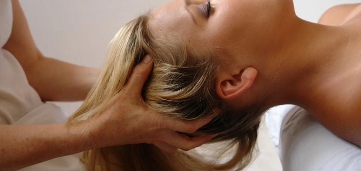 lady getting scalp massage