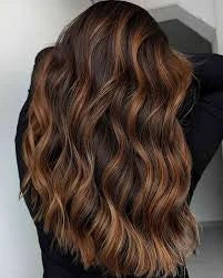 brown long wavy hair