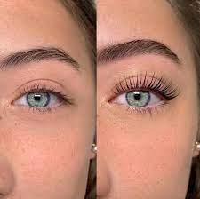 before vs after long lashes