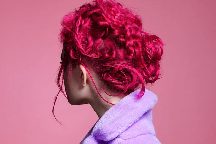 woman with pink hair