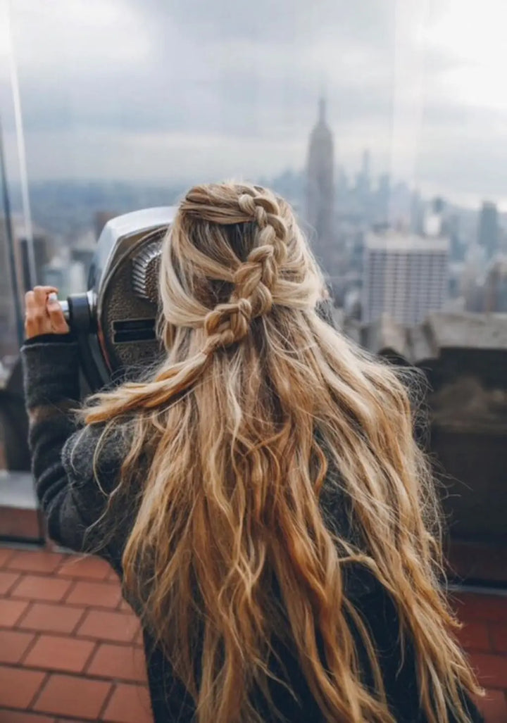 lady with long blonde healthy hair